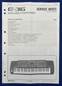 Original Roland Synthesizer Service Manual / E-36 - Picture 1 of 1