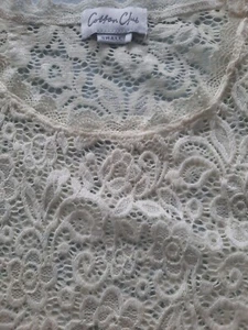Shirt Gr. 36 38 Cotton Club Damen Shirt Spitze wie neu langarm - Bild 1 von 6