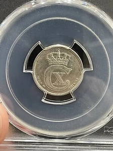 DÄNEMARK 1914 25 ERZ PCGS AU58 SEHR SELTEN DATUM NUR 1 FEINER BEI PCGS - Bild 1 von 3
