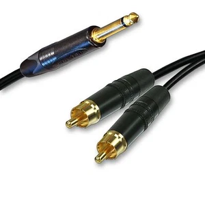 Neutrik Mono Jack Split into 2 Dual RCA Phono Cable. Splitter Summing Lead 3m+ - Picture 1 of 2