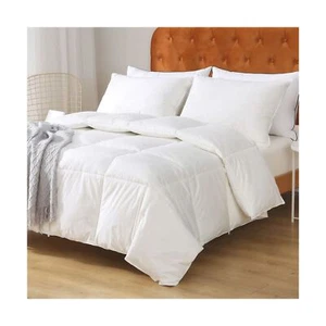 Goose Feathers Down Comforter Queen - 100% Organic Cotton, Medium Warm All Se... - Picture 1 of 9