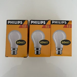 3 x Philips 60w Classic Pearl Frosted BC B22 Light bulbs 700 Lumens Lamps Bulbs - Picture 1 of 3