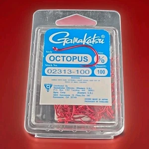 100 ganchos rojos Gamakatsu Octopus 3/0 stock # 02313-100 - Imagen 1 de 2