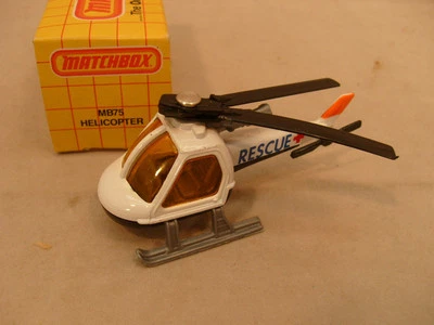 1982 MATCHBOX SUPERFAST #75 RESCUE HELICOPTER WITH BLACK BASE NEW IN BOX - Image 1 of 3