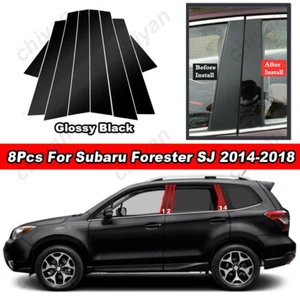 Cubierta de postes de pilar de ventana de puerta brillante 8 piezas para Subaru Forester SJ 2014-2018 - Imagen 1 de 16