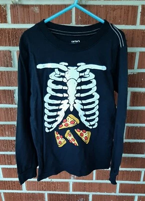 Carter's Halloween skeleton shirt boys size 7(Glows in dark) - Image 1 of 2