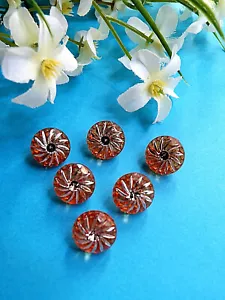 481B/ Stunning Buttons "Shooting Star" Orange Silver Star 6 Buttons - Picture 1 of 3