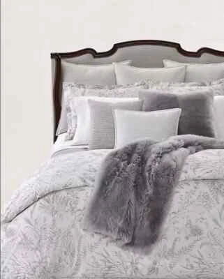 Ralph Lauren Genevieve King Duvet Cover Grey $430 - Image 1 of 4