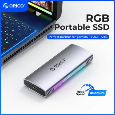 ORICO Portable SSD USB3.2 Gen2 External Solid State Drive Aluminum Case with RGB - Image 1 of 4