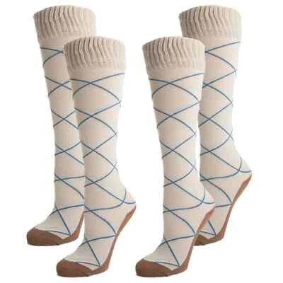 2-Pairs Copper Sole Women's Fashion Knee High Diamond Work Sock Apparel - Image 1 of 2