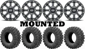 Kit 4 EFX MotoRavage Tires 30x10-14 on ITP Inertia Beadlock Black Wheels HP1K - Picture 1 of 5