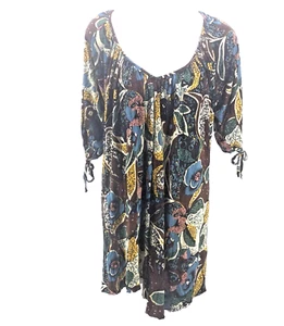 T-Bags Dress F.E.M. Maternity Jersey Multicolor Print Comfort Casual Size M - Picture 1 of 10