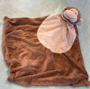 Angel Dear Monkey Lovey Plüsch Sicherheitsdecke geknotete Ecken braun 16 Zoll sq - Bild 1 von 5