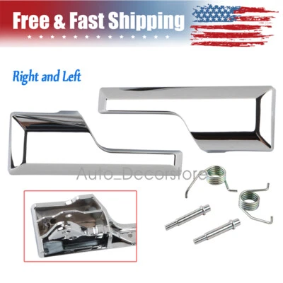 Interior Door Handle For 2003-2006 Ford Expedition Set of 2 Chrome Plastic - Image 1 of 4