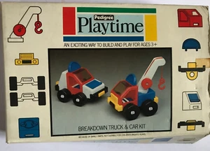 PEDIGREE PLAYTIME BREAKDOWN TRUCK & CAR KIT BOXED OLD VINTAGE CONSTRUCTION TOYS - Picture 1 of 11