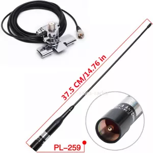 Nagoya NL-R2 144/430MHz Flexible Whip Antenna RB400 Base Clip 5M Cable Ham Radio - Picture 1 of 12
