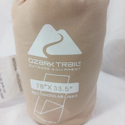 Ozark Trail Rectangular Liner Sheet BEIGE Camping Sleeping Bag 78x33.5" NEW - Image 1 of 4