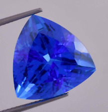 HUGE 10.85 Ct Natural Lustrous Blue Tanzanite GIT Certified TrillionCut Gemstone