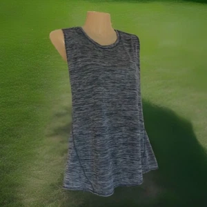 Danskin Now Sleeveless Athletic Top T-Shirt Size Large Gray Pleated Racer Back - Picture 1 of 9