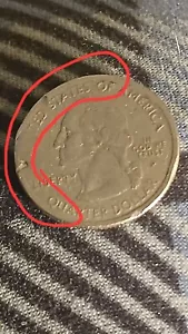 2002 P - Indiana - State Quarter rare struck through\ partial collar - Picture 1 of 2