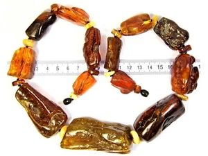 Collar Ámbar Báltico 24" 144gr. Piedra natural maciza multicolor para mujer 976a - Imagen 1 de 12