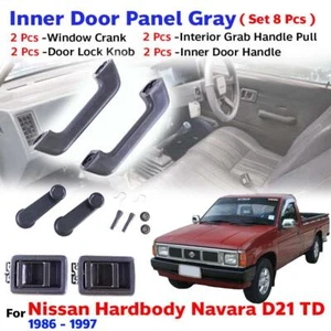 Interior Door Panel Parts Gray Fits Nissan Hardbody D21 Pickup 1986-97 New Set 8 - Picture 1 of 7