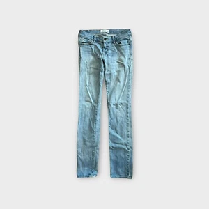 Abercrombie Kids Girls Youth Mid-Rise Light Blue Wash Jeans Sz 16 Slim - Picture 1 of 2