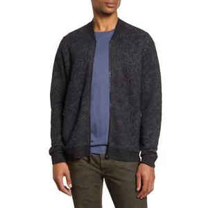 Precio de venta sugerido por el fabricante $598 Cárdigan John Varvatos Para hombres Azul Marino Mezcla de Lana Jacquard Calce Regular -... - Imagen 1 de 4