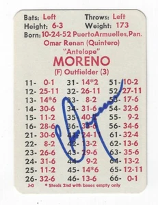 Autographed OMAR MORENO APBA Player Game card  w/Show Ticket - Picture 1 of 1