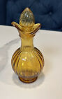 Vintage Avon Amber Glass Decorative Cruet Style Perfume Bottle With Stopper