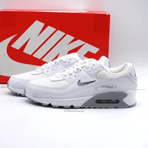 Size 12 Men's Nike Air Max 90 Jewel Swoosh Sneakers FN8005-100 White - Picture 1 of 9