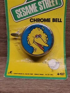 VINTAGE 1987 SESAME STREET CHROME BICYCLE BELL BIG BIRD LOGO MUPPETS BELL - Picture 1 of 14