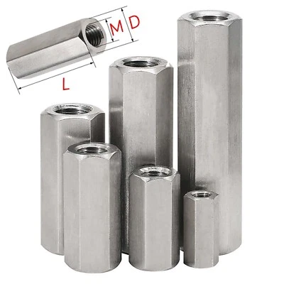 Links- und Rechtsgewinde Sechskant Langmutter Gewindemuffen Verbindungsmuttern - Bild 1 von 4