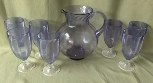 7-Pc Blue Heavy Plastic Drink Set (Glasses & Pitcher) - Picture 1 of 4