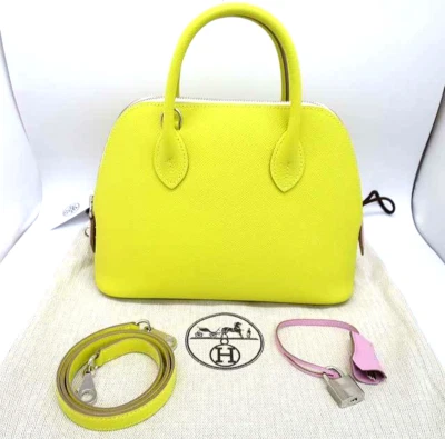 HERMES Bolide 1923 Трехцветный Лиловый Сильвестр/Ната/Лайм Размер 25 Эпсом Кожа - Изображение 1 из 4