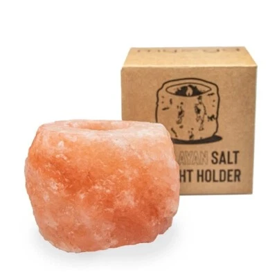 Himalayan Rock Salt Candle Holder Night Light Natural Air Purifier with Candles - Image 1 of 4