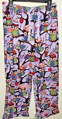 Pantalones de pijama Nick Nora Owl polar púrpura niñas 10/12 grandes Foto 1 de 4