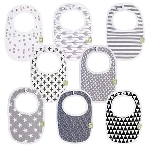Organic Baby Bibs for Boys & Girls - Organic Cotton Teething Bib Newborn 8 Pack - Picture 1 of 9