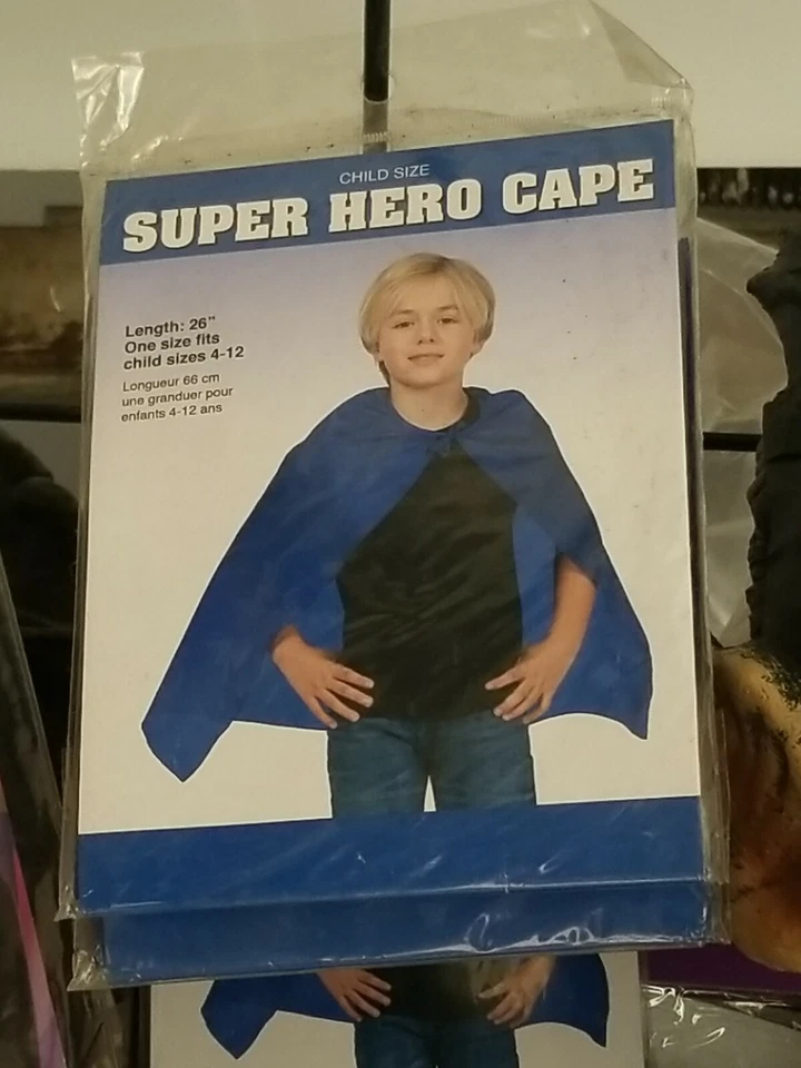 Capa Azul 26" con Cuello ~ CAPA DISFRAZ INFANTIL 50% de descuento venta final Foto 1 de 1