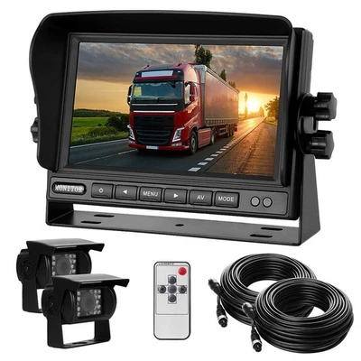 RV Backup Camera and Monitor Kit(12-24V) 7inch HD Monitor Reversing +2 Rear V... - Image 1 of 4