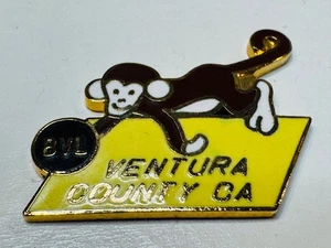 BVL Enamel Lapel Pin Bowlers to Veterans Link Ventura County California Monkey - Picture 1 of 2