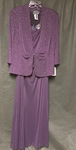 Vestido Largo Alex Evenings 2 Piezas Brillo Púrpura 100% Poliéster Forrado Talla 20W - Imagen 1 de 6