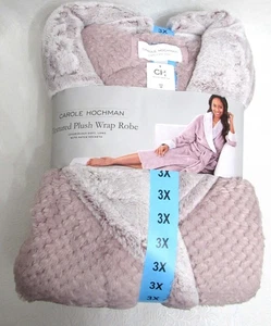 CAROLE HOCHMAN Womens Size 3X Pink PLUSH Spa BATHROBE Robe NWT - Picture 1 of 9