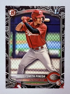 Papel Bowman Esmith Pineda 2025 primera bandana negra #/10 rojos SSP - Imagen 1 de 2