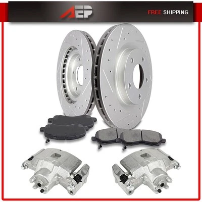 Par de pinzas de rotores de freno delanteros con pastillas de disco para Chrysler 200 2011 12 13 2014 Foto 1 de 4