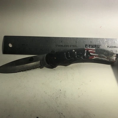 Vintage ROSTFREI Stainless Steel USA Folding Knife 3- Inch Blade - Image 1 of 4