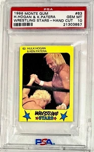 Monte Gum Hulk Hogan 1986 *raro* PSA 10 (solo “2” gemas) **Leyenda de la lucha libre** - Imagen 1 de 2