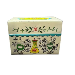 Caja de recetas vintage J. Chen & Co lata colorida - Imagen 1 de 7