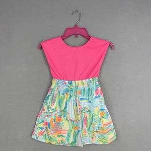 Lilly Pulitzer Dress Girls Medium 6-7 Pink Sea Salt SunCalia Tropical Tie Back - Picture 1 of 14