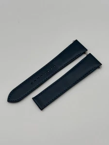 Cartier Cinturino Pelle Originale Cinturino Orologio Blu 21/18mm Santos XL - CONDIZIONI NUOVE - Foto 1 di 2